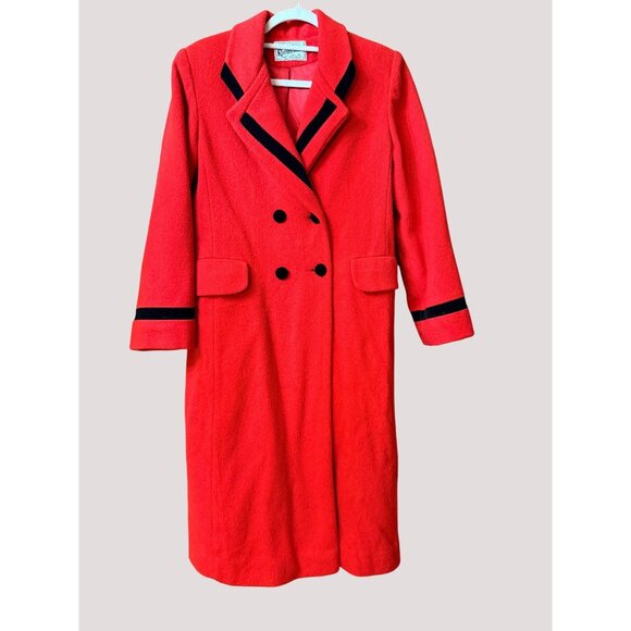 Rothschild Vintage Girls Double Breasted Red Wool Blnd Coat USA Union Made ILGWU - Picture 1 of 16